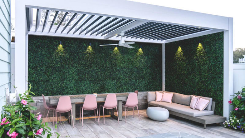 White pergola for your backyard