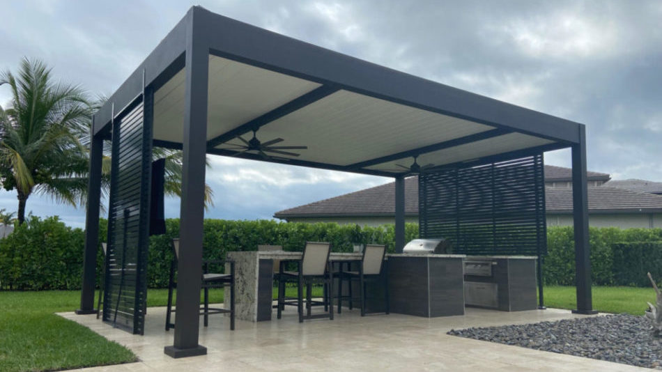 rain proof pergola - gapless louvered roof