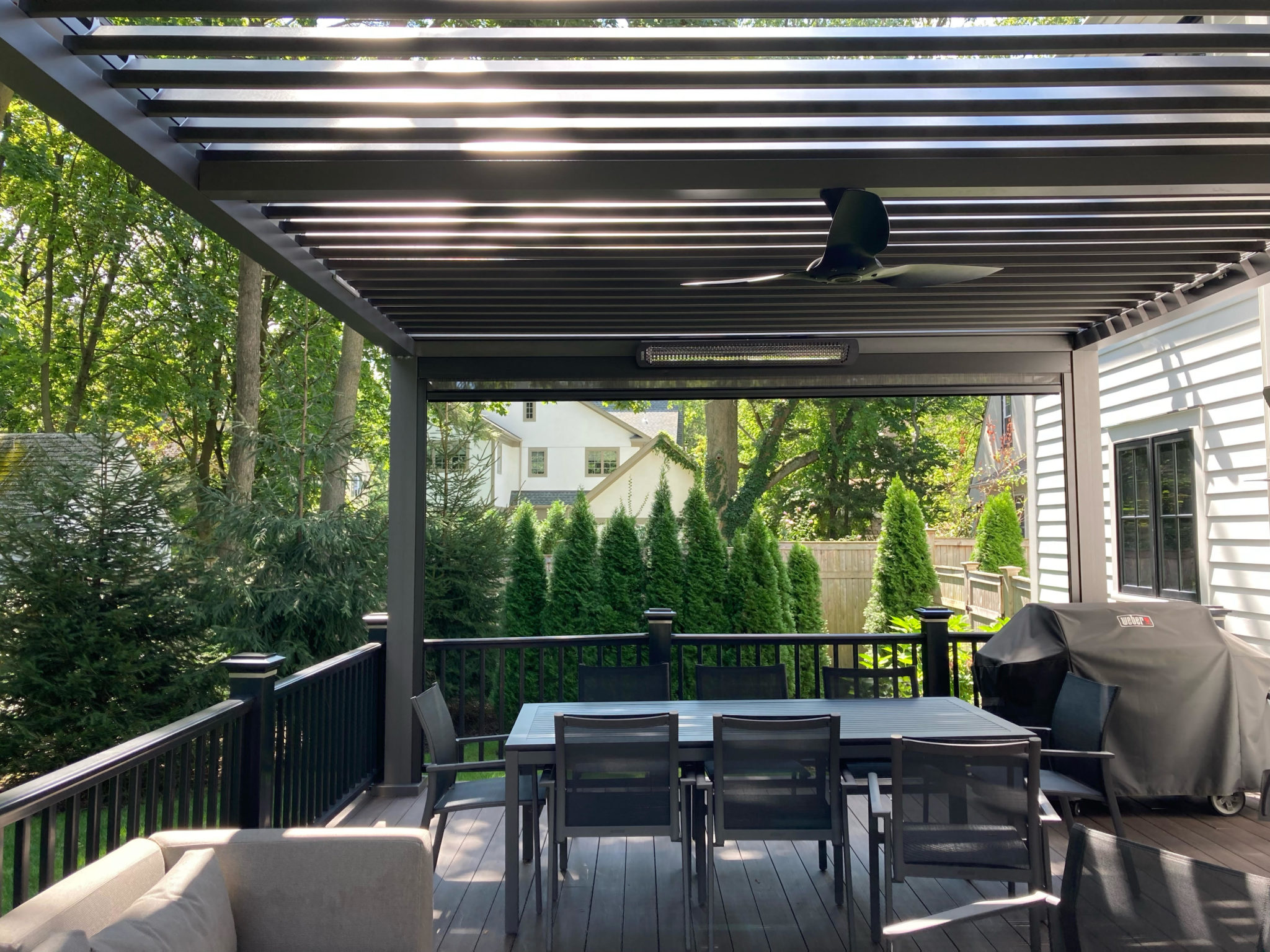 screened-in pergola (retractable screen open)