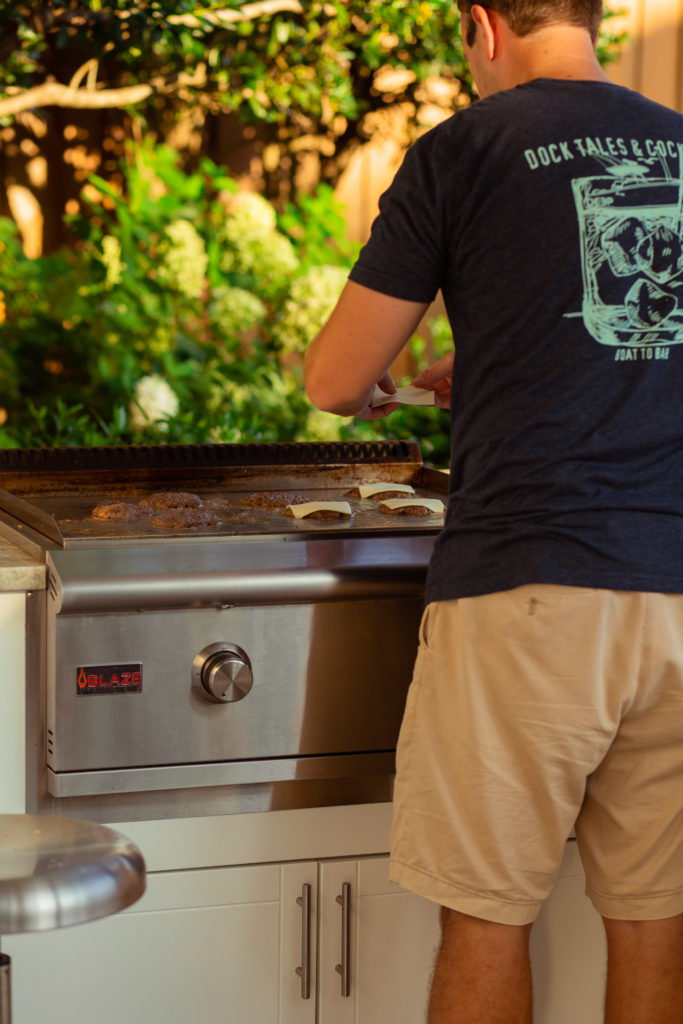 BBQ and Fire pit with aluminum pergola