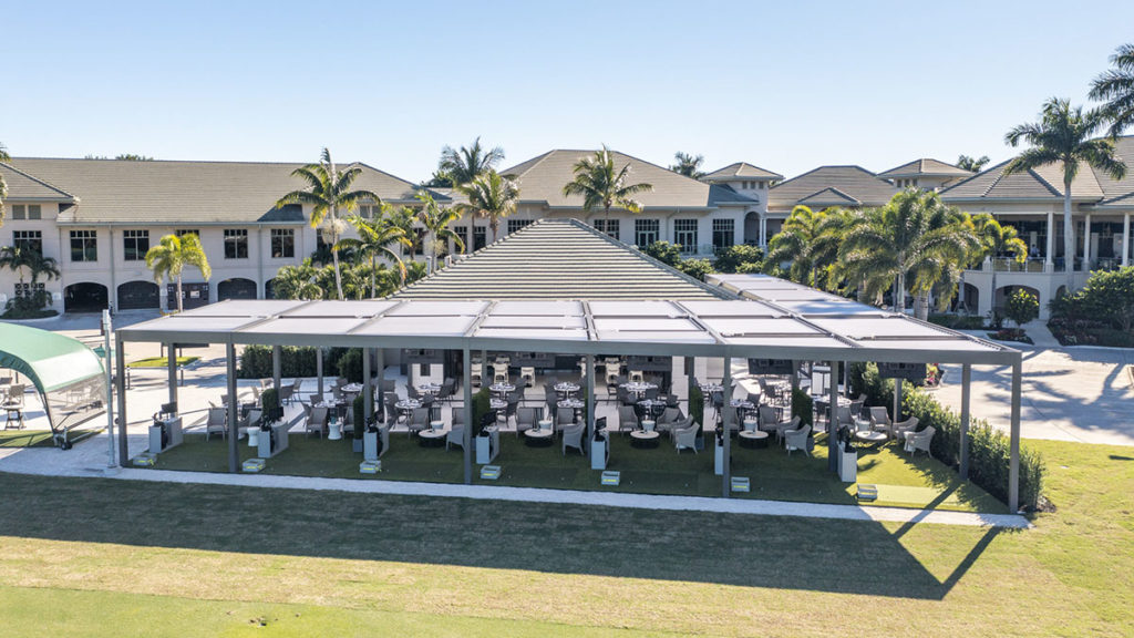 Country club in Boca Raton, FL - covered restaruant terrace, Azenco and Syzygy