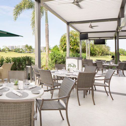 al fresco restaurant terrace - modern pergola cover