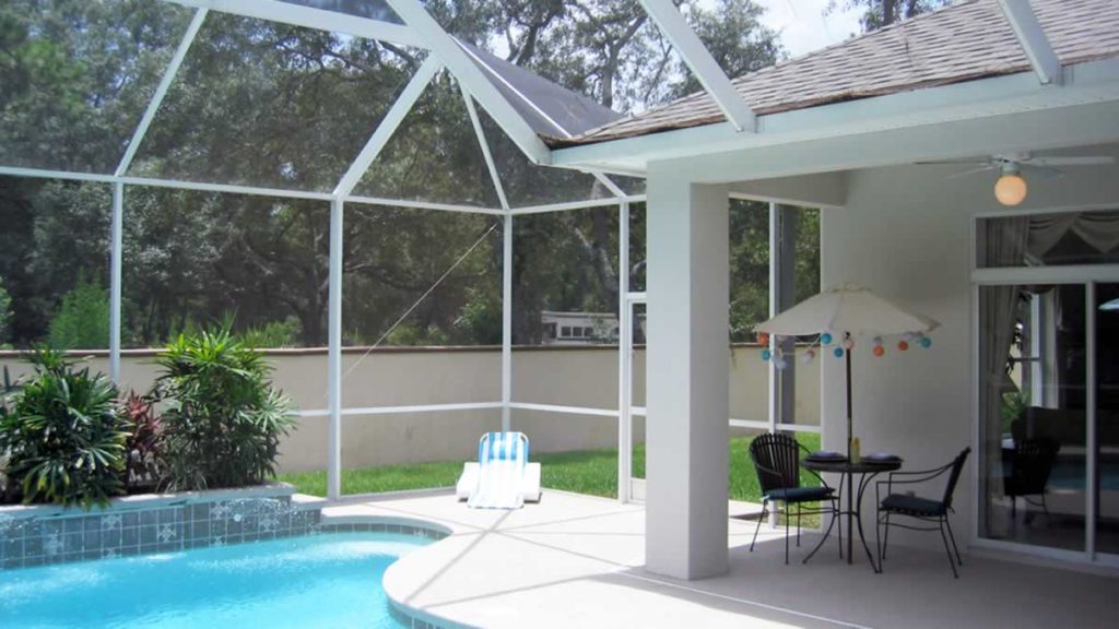Lanai with pool