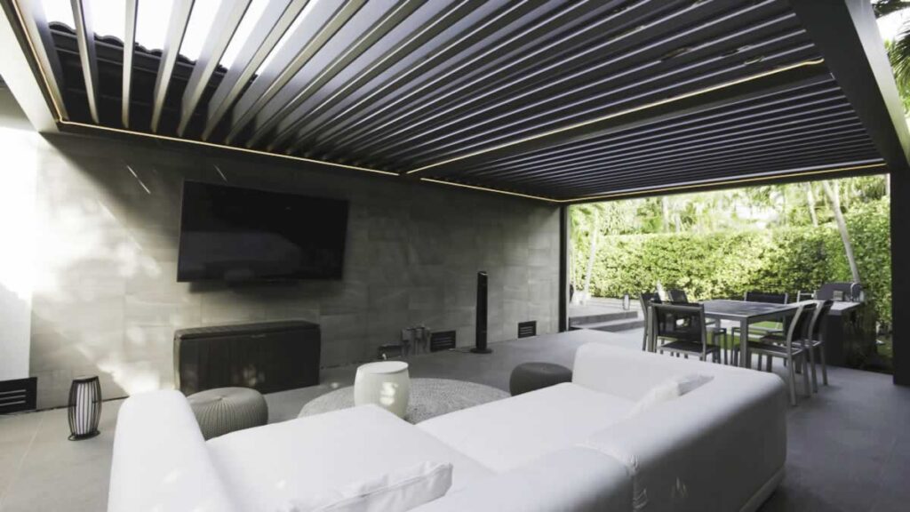 Pergola Amenities - with TV and lighting
