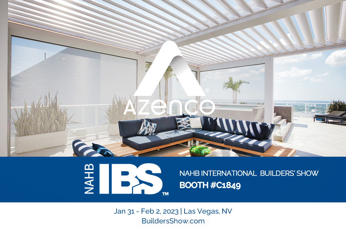 2023- IBS, International Builders' Show in Las Vegas, NV - Azenco's pergolas and pool covers Booth #C1849