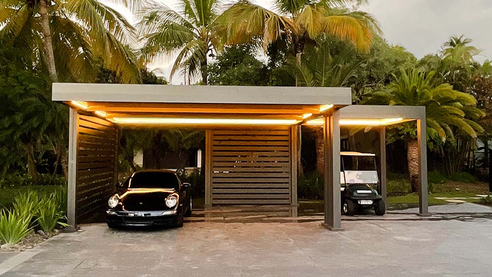 luxury carport with insulated roof in Puerto Rico - Azenco