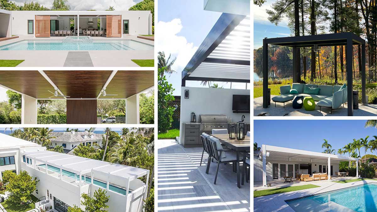 America pergola styles - Modern aluminum structures - Azenco