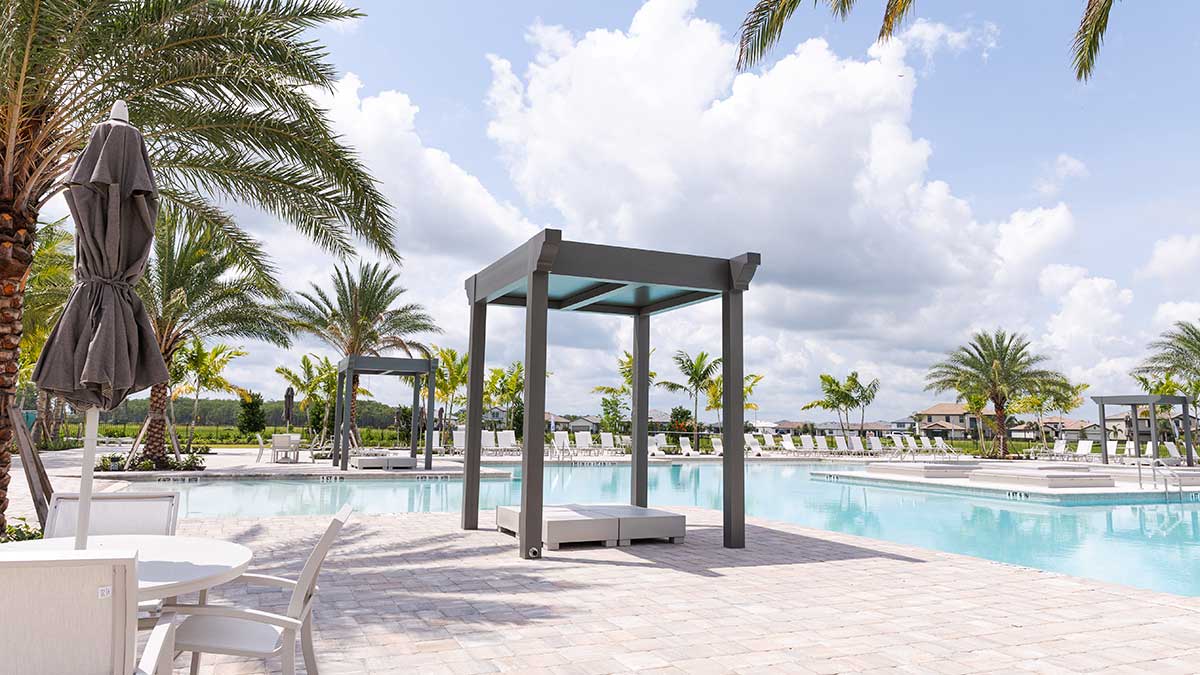 Community pool pergola - Verdana Village, Estero, FL - Pergola by Azenco Outdoor