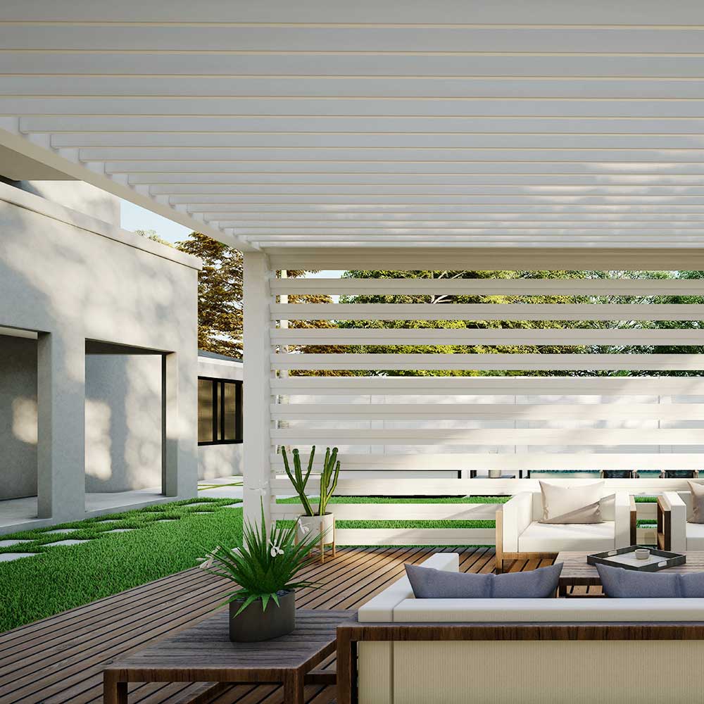Fixed louvered roof by Azenco Outdoor - Model R-BREEZE
