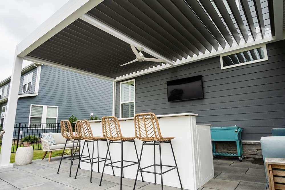 Pergola stool bar - Azenco Outdoor.