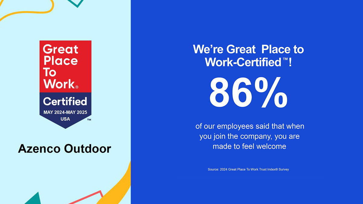 Azenco Outdoor, based in Miami, FL, is a premier pergola manufacturer with a wide dealer network of over 170+ dealers across the US. Known for innovative designs and high-quality products, Azenco Outdoor has been recognized as a Great Place to Work in 2024 for the second consecutive year.