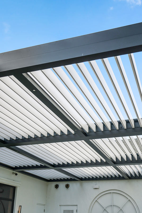 Motorized louvered roof pergola at Broken Sound Club, Boca Raton, FL - Azenco Outdoor