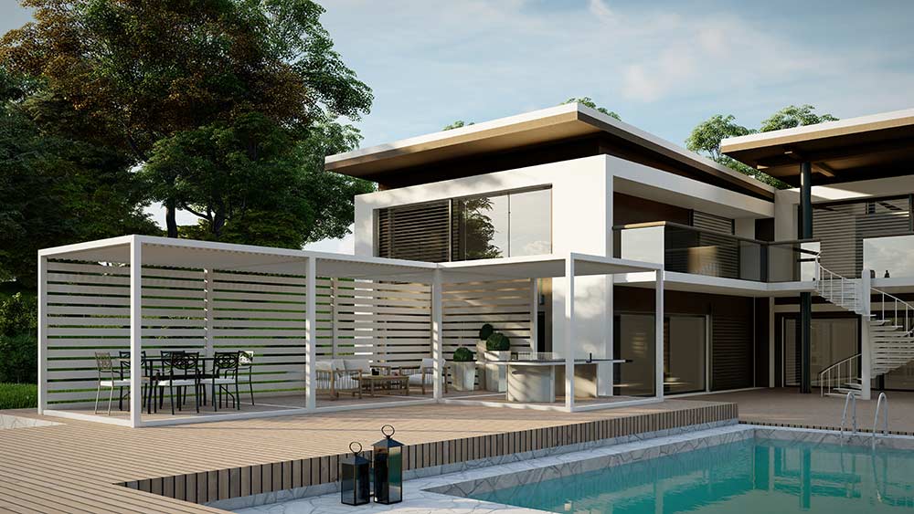 Standard K-bana manual louvered pergola by Azenco Outdoor inc. 5000 fastest growing companes