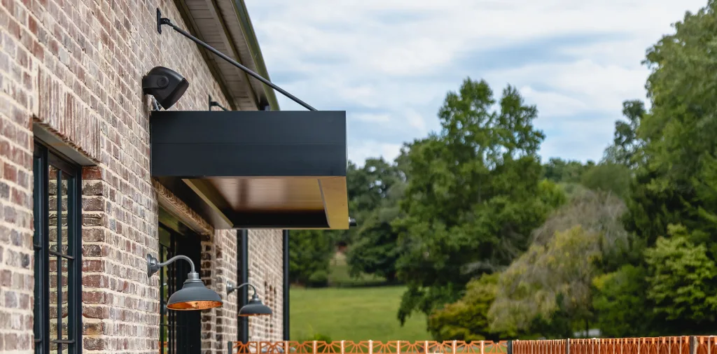 outdoor aluminum awning on a porch