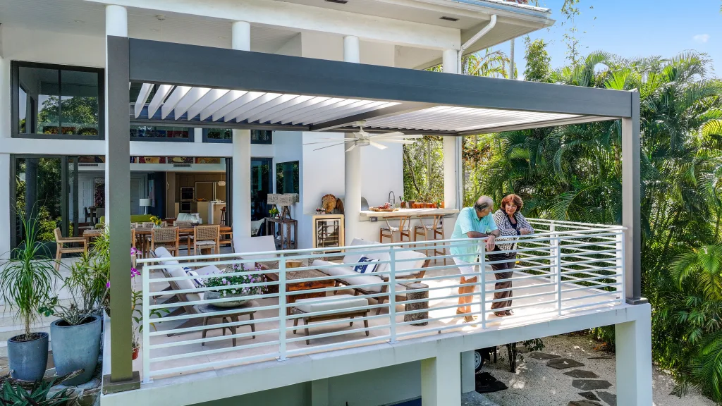 residential r-blade on second tier of patio